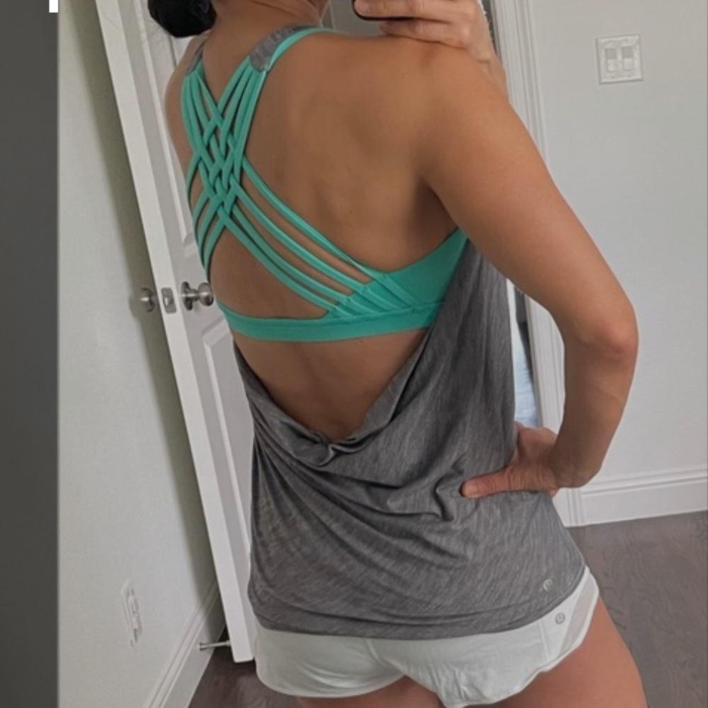 lululemon athletica Gray and Teal Tank Top